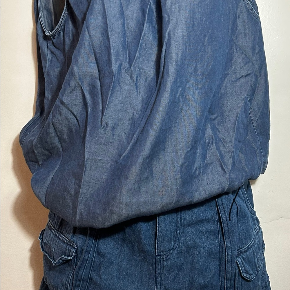 Denim set.